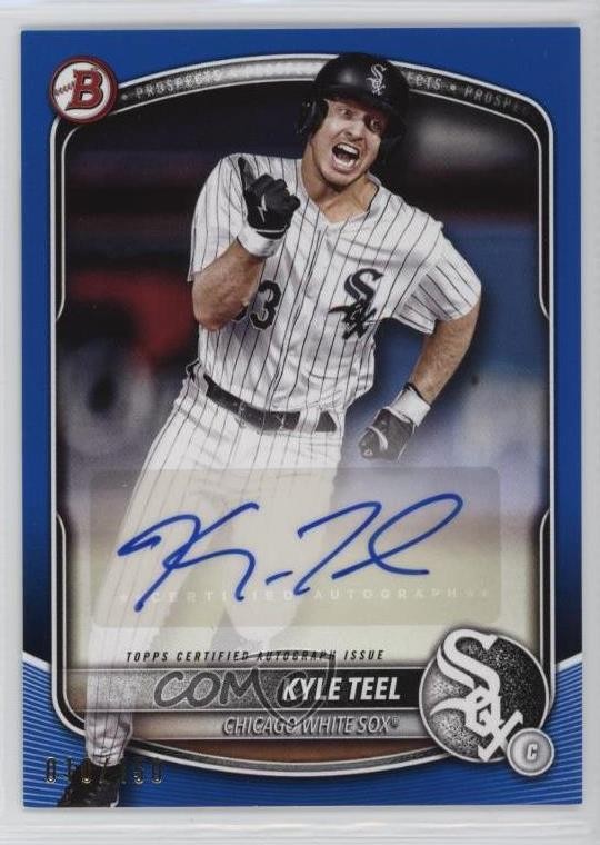 2025 Bowman Paper Prospect Retail Auto Blue 10/150 Kyle Teel #BPA-KT Auto 6m7