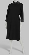 Calvin Klein Women Black Mock-Neck Unlined Embellished Sheath Midi Dress Size S