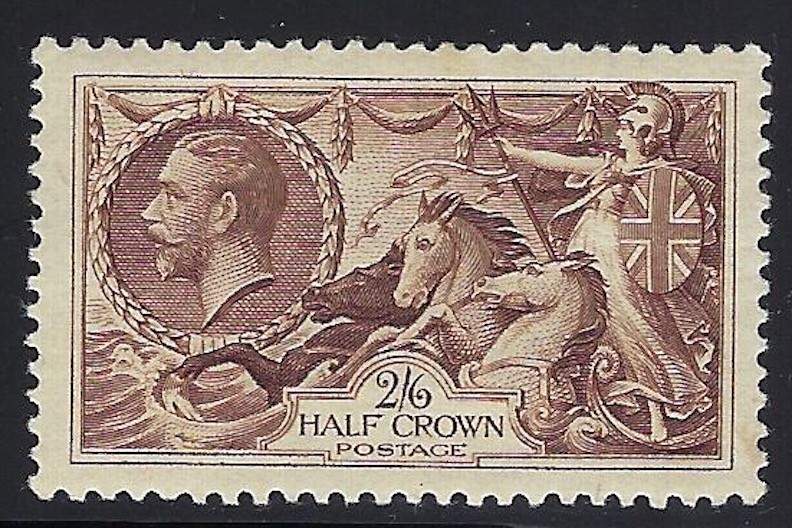 Great Britain, 1934, Scott #222, 2sh,6p Reengraved Seahorse, Mint, O.G., N.H.