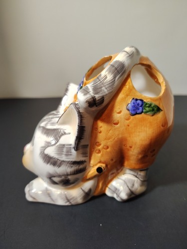 Colorful Ceramic Cat Toothbrush/Makeup Brush Holder - Picture 6 of 8