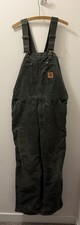 CARHARTT R27 MOS DARK GREEN DOUBLE KNEE BIB OVERALLS SIZE 40x34 Mexico