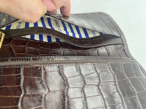 Vintage Rebecca Minkoff Women’s Leather Gold Tone Lock & Studded Clutch Wallet - Picture 11 of 15