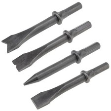 4 Pcs Pneumatic Chisel Tool Set Air Hammer Punch Chipping Bits Set 0.39in Shank
