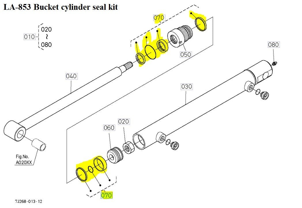 New Kubota LA-853 Bucket Cylinder Seal Kit | eBay