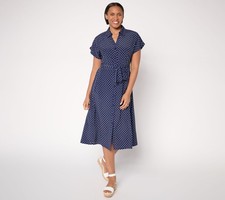Dennis Basso Women's Petite Dress PS Make Your Selection: Printed Blue A723541