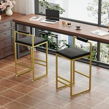 Velvet Counter Height Bar Stools - Set of Two