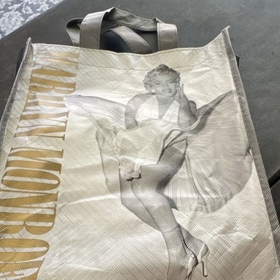 Marilyn Monroe LLC Large Reusable Tote Bag Gray/Black 18x15x8 Double Handles