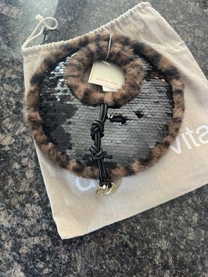 Dolce Vita Felipa embellished faux-fur satchel Clutch Mini Bag, Purse. NWT