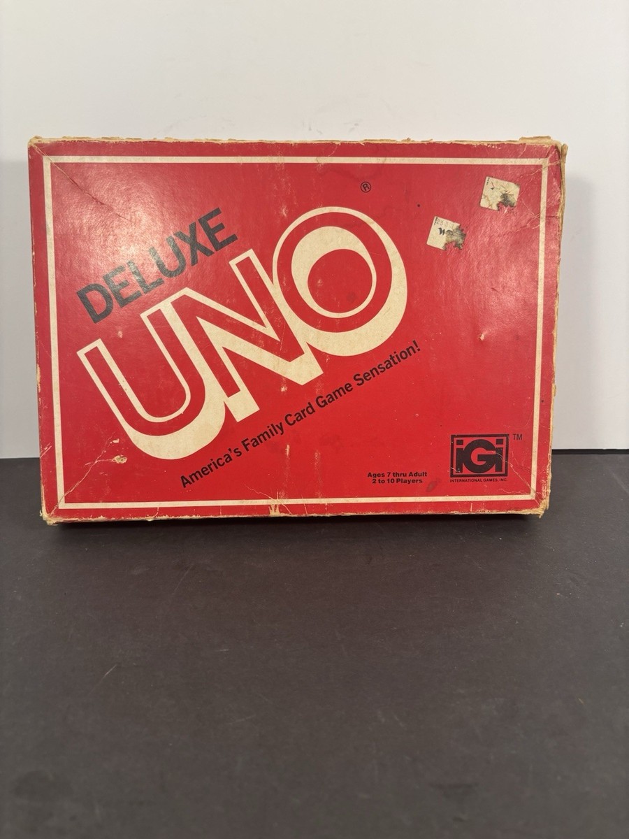 Vintage Deluxe UNO Card Game International Games 1970s Complete w