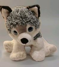Husky Wolf Plush 13" Tags Removed Gray White Blue Eyes