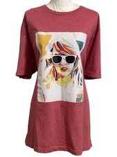 OUTLAST WEAR Red Taylor Swift Tee Short Sleeve Crew Neck Adult Size 3XL