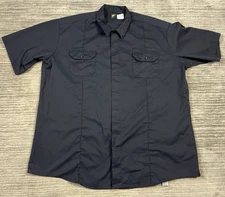 The Force Shirt Mens 4XL Blue Button Up Short Sleeve Mechanic