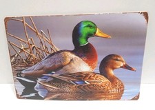 Ducks Mallards Metal Sign 12x8 Inches Nature Wall Hanger Animals Decor