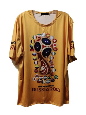 2018 FIFA World Cup Russia Futbol Soccer T-Shirt Adult Mens Sz 2XL
