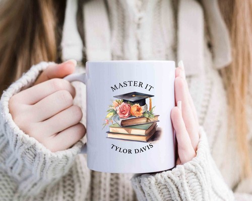 Personalized Name, Graduation MASTER IT 11oz Ceramic Coffee Mug Gift Celebration - Picture 18 of 28