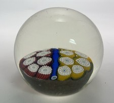 Nice Murano Style Millefiori Paperweight Floral Handblown Art Glass 4.5