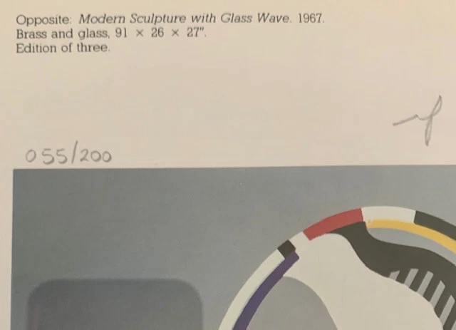 Roy Lichtenstein " Modern Sculpter Glass  Wave" Framed ( 2 sided glass) with COA - Image 4 of 4