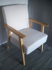 Sessel Eddie - Polstersessel - Teddyfell-Bezug - Weiß Natur