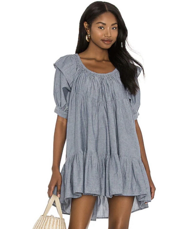 amelie mini dress Amlie floral-appliqu flounced mini dress in Neutrals