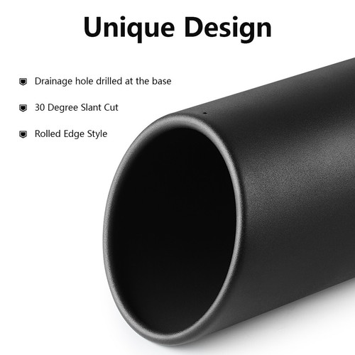 Diesel Exhaust Tip 4" Inlet, 6" Outlet 15" Long Rolled Edge Angle Cut - Picture 6 of 13
