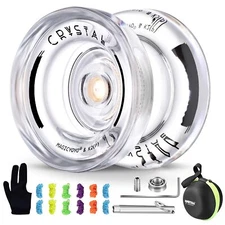 K2 Crystal White Yoyo Professional, Responsive Yoyo for Kids Beginners, Plast...