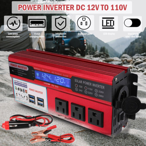 Inversor de energía para automóvil de 7000 W CC 12 V a CA 110 V 220 V onda sinusoidal convertidor solar LCD - Imagen 49 de 191