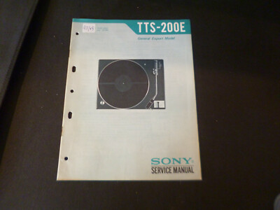 Original Service Manual Schaltplan Sony TTS-200E