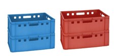 4 Stapelboxen Werkzeugkiste Transportkiste E2 2 x rot + 2 x blau neu Gastlando