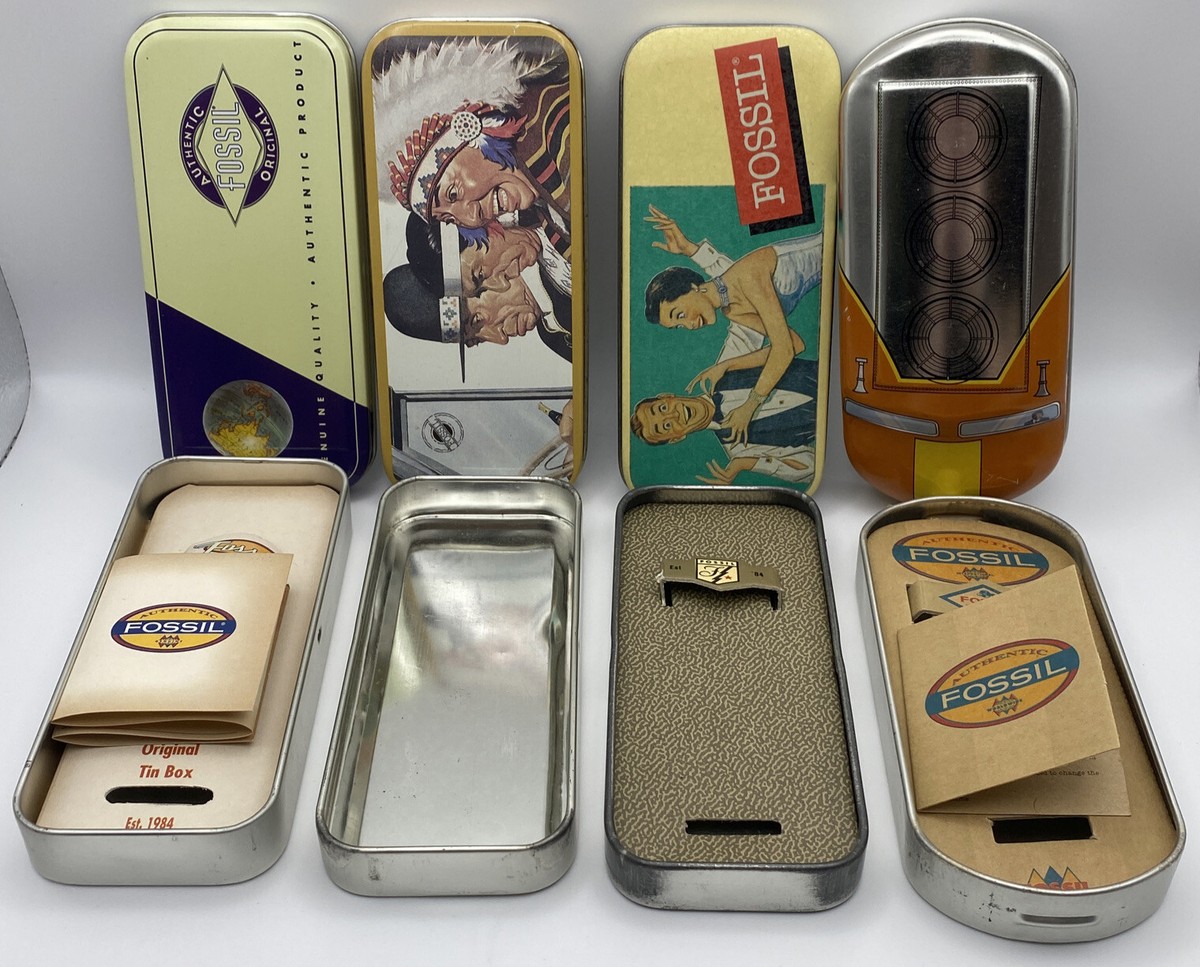 4 VINTAGE FOSSIL WATCH TIN BOXES - Excellent | eBay 4 VINTAGE FOSSIL WATCH TIN BOXES - Excellent | eBay