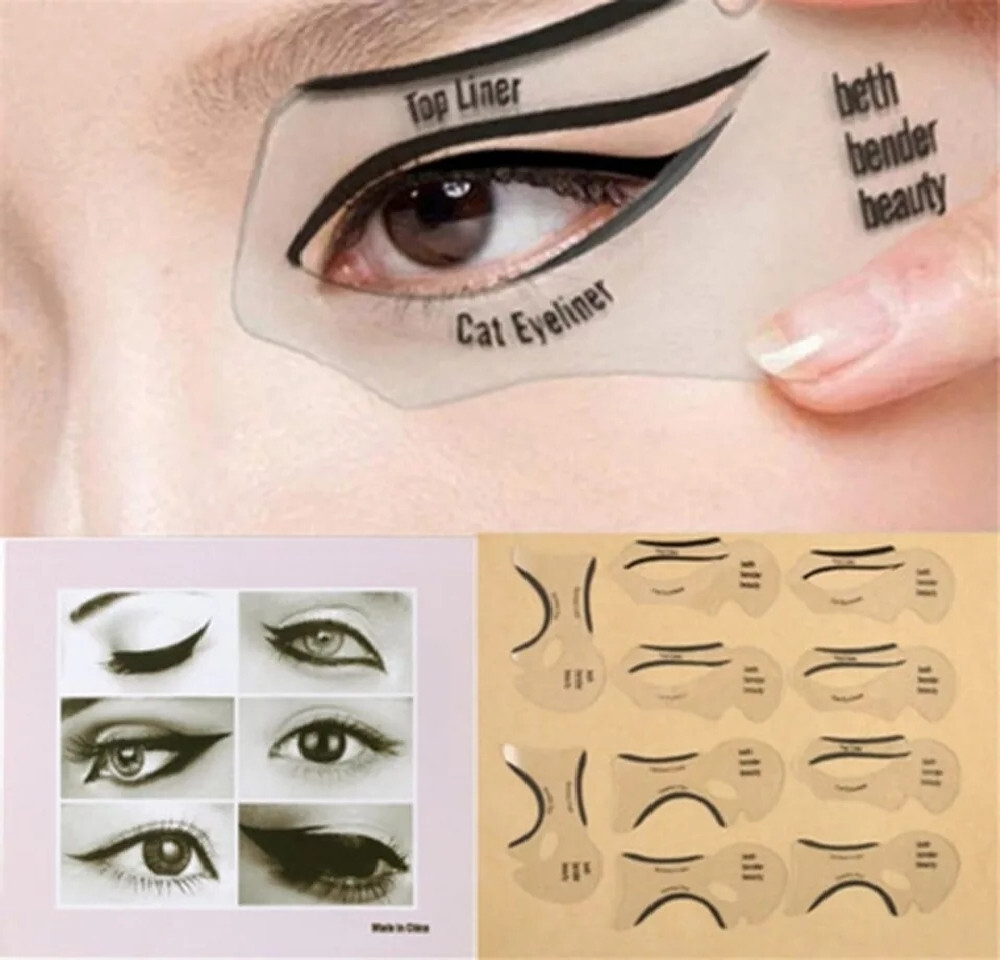 10x Eyeliner Schablonen Lidschatten Augenbrauenkontur - Top Makeup Hilfe