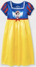    Snow White Toddler Girl's Dress-Up Blue and Yellow Glitter Nightgown,4T  