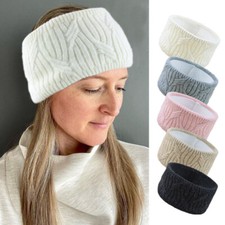 Women Warm Knit Fleece Lined Headband Winter Ear Warmer Hair Band Head Wrap NEW