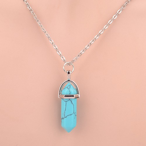 Natürliche Edelstein-Halskette Chakra-Stein-Energie-Heilkristall Mit Kette❥ K - Bild 18 von 58