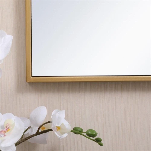 Elegant Decor Eternity 18" x 28" Modern Metal Frame Mirror in Brass - Picture 7 of 8