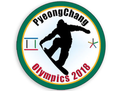 8cm 2xAufkleber Sticker Decal Farbe Pyeongchang Olympic Snow Boarding F2668