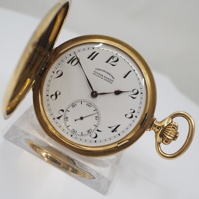 ULYSEE NARDIN SAVONETTE TASCHENUHR CHRONOMETRE IN 750/-GELBGOLD GEWICHT:134,70gr