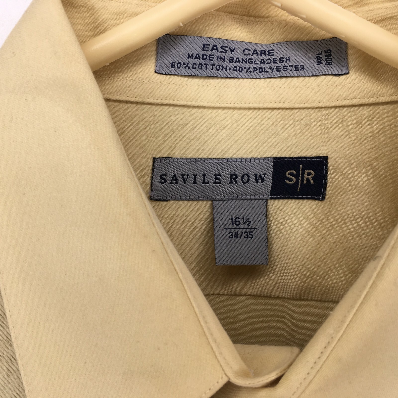 FILA Savile Row Men's Shirt 16 1 2 34 35 Long Sleeve Button Yellow Easy Care