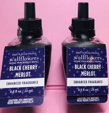 *NEW* BLACK CHERRY MERLOT ~ ENHANCED ~ 2PK WALLFLOWER BULB ~ Bath & Body Works
