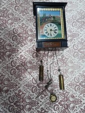 Vecchio orologio da parete + peso + pendolo