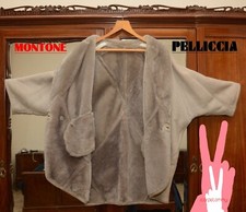 pelliccia  Montone donna cappotto giacca Shearling Originale GRIGIO 48  VV