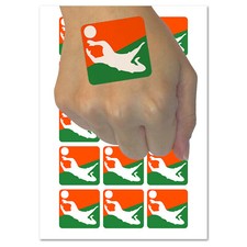 Soccer Goalie Diving For Ball Association Football Temporary Tattoo Set
