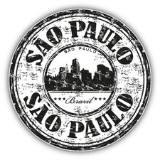 Sao Paulo City Brazil Grunge Rubber Stamp Car Bumper Sticker Decal 5'' x 5''