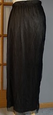 Vtg Renaissance Mesh Maxi Skirt Womans 1X Black Pull On USA Made Goth Career