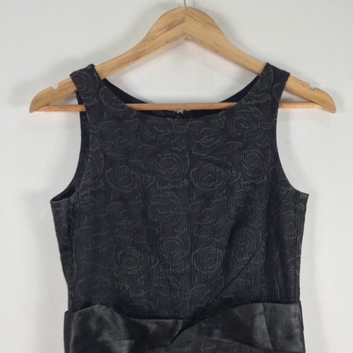 Diana Ferrari womens dress size 6 fit flare grey floral sleeveless zip 086916 - Picture 2 of 8