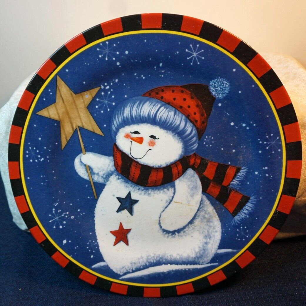 10.5" Christmas Holiday Snowman Plate; Today's Living