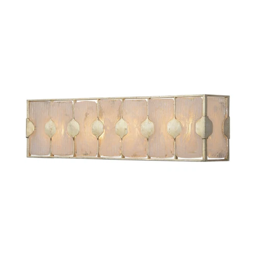 ART DECO 27" FOUR LIGHT WHITE SWIRL GLASS WALL VANITY SCONCE LIGHT  22867 - Picture 1 of 4