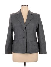 Kasper Women Gray Blazer 14 Petites