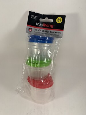 true living Set of 8 Plastic Storage Containers