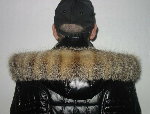 Capucha de piel de zorro cuello de piel de zorro gris bufanda cuello de piel para chaqueta abrigo parka - Imagen 3 de 4