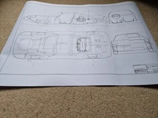 Porsche 904 A1 paper size Genuine Factory Blueprint Rare print
